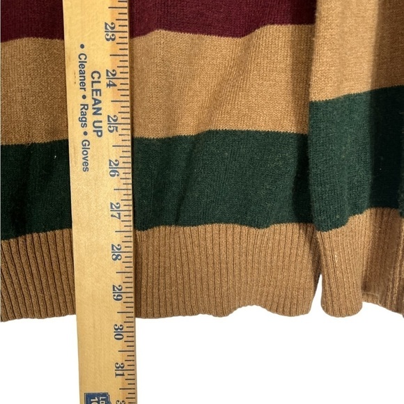 Alan Flusser Mens Sweater Size XL Multicolored striped 3/4 zip Mock Neck - Picture 6 of 7